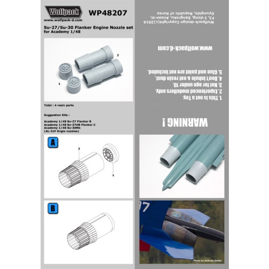 1/48 Sukhoi Su-27/30 Flanker AL-31F Engine Nozzle Set for Academy kit 1/48 Sukhoi Su-27/30 Flanker AL-31F Engine Nozzle Set for Academy kit
