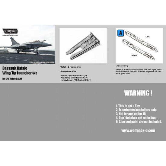 1/48 Dassault Rafale Wing Tip Launcher set for Revell/Academy kits 1/48 Dassault Rafale Wing Tip Launcher set for Revell/Academy kits