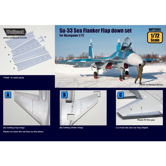 1/72 Sukhoi Su-33 Sea Flanker Flap Down Set for Hasegawa kit 1/72 Sukhoi Su-33 Sea Flanker Flap Down Set for Hasegawa kit