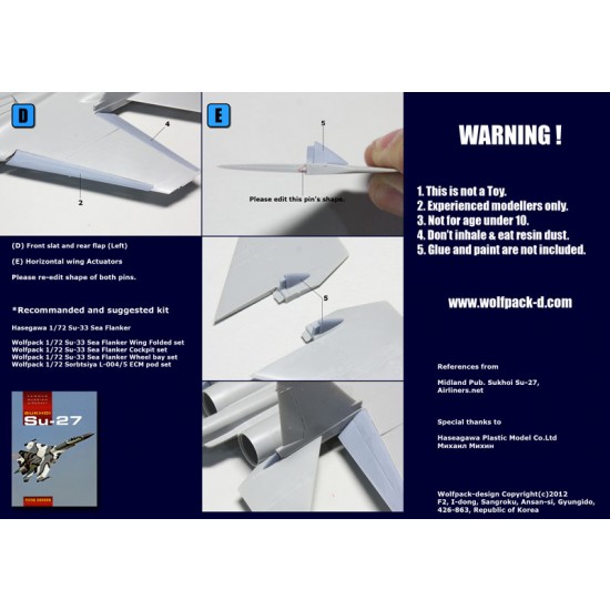 1/72 Sukhoi Su-33 Sea Flanker Flap Down Set for Hasegawa kit 1/72 Sukhoi Su-33 Sea Flanker Flap Down Set for Hasegawa kit