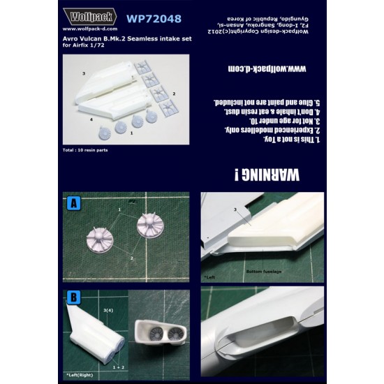 1/72 Avro Vulcan B.2 Seamless Intake Set for Airfix kit 1/72 Avro Vulcan B.2 Seamless Intake Set for Airfix kit