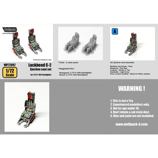 1/72 F-104 Starfighter Lockheed C-2 Ejection seat for Hasegawa kits 1/72 F-104 Starfighter Lockheed C-2 Ejection seat for Hasegawa kits