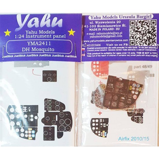 1/24 de Havilland Mosquito Instrument Panel for Airfix kits 1/24 de Havilland Mosquito Instrument Panel for Airfix kits