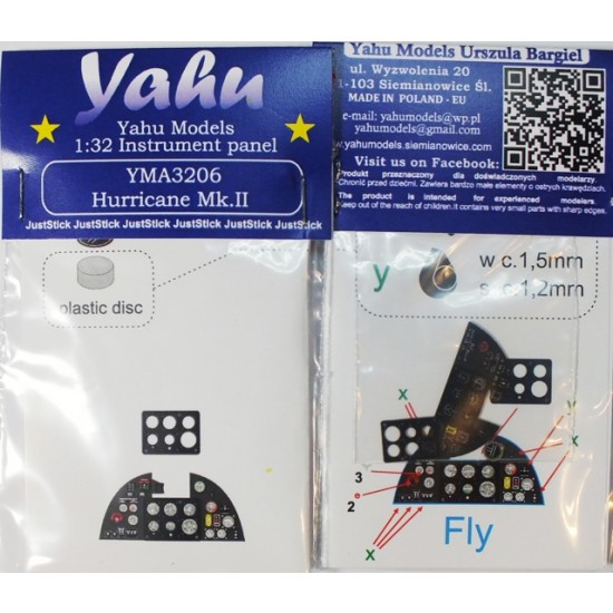 1/32 Hawker Hurricane Mk.II Instrument Panel for Fly kit 1/32 Hawker Hurricane Mk.II Instrument Panel for Fly kit