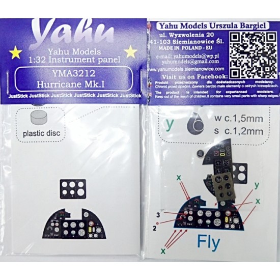 1/32 Hawker Hurricane Mk.I Instrument Panel for Fly kit 1/32 Hawker Hurricane Mk.I Instrument Panel for Fly kit