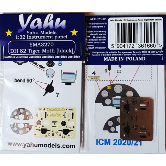 1/32 Tiger Moth (black) Instrument Panel for ICM kits 1/32 Tiger Moth (black) Instrument Panel for ICM kits