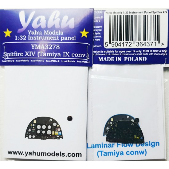 1/32 Spitfire XIV Instrument Panel Coversion set for Laminar Flow Design (Tamiya Conw) 1/32 Spitfire XIV Instrument Panel Coversion set for Laminar Flow Design (Tamiya Conw)