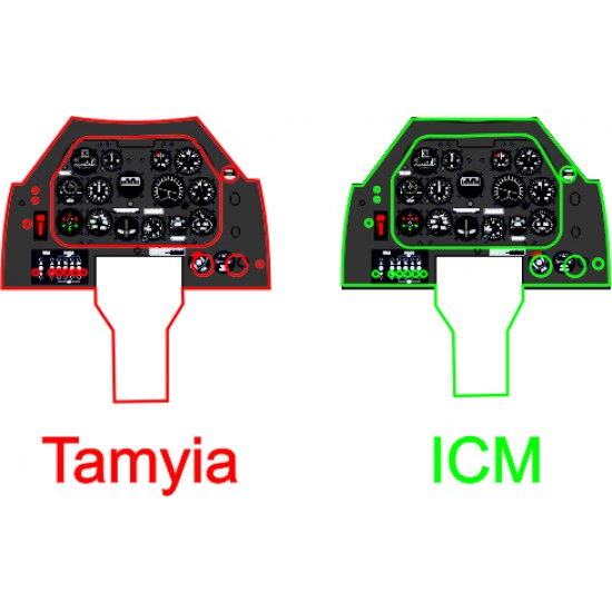 1/48 North-American P-51B / P-51C Mustang III Instrument Panel for ICM/Tamiya 1/48 North-American P-51B / P-51C Mustang III Instrument Panel for ICM/Tamiya