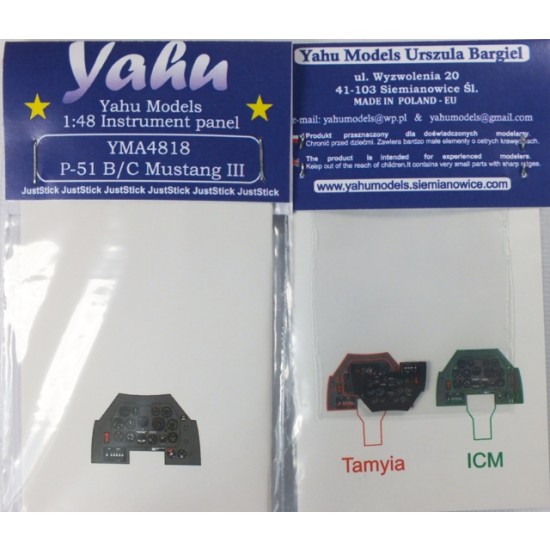 1/48 North-American P-51B / P-51C Mustang III Instrument Panel for ICM/Tamiya 1/48 North-American P-51B / P-51C Mustang III Instrument Panel for ICM/Tamiya