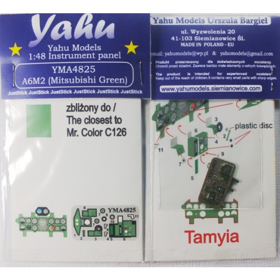 1/48 Mitsubishi A6M2 Zero (Mitsubishi Green) Instrument Panel for Tamiya kit 1/48 Mitsubishi A6M2 Zero (Mitsubishi Green) Instrument Panel for Tamiya kit