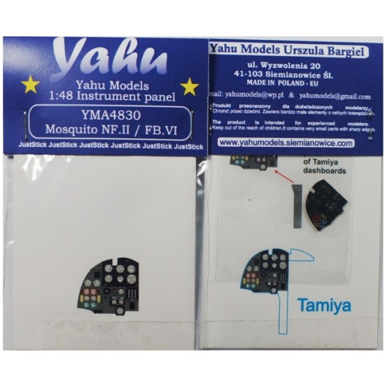 1/48 de Havilland Mosquito NF Mk.II / FB Mk.VI Instrument Panel for Tamiya 1/48 de Havilland Mosquito NF Mk.II / FB Mk.VI Instrument Panel for Tamiya