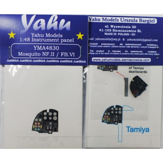 1/48 de Havilland Mosquito NF Mk.II / FB Mk.VI Instrument Panel for Tamiya 1/48 de Havilland Mosquito NF Mk.II / FB Mk.VI Instrument Panel for Tamiya