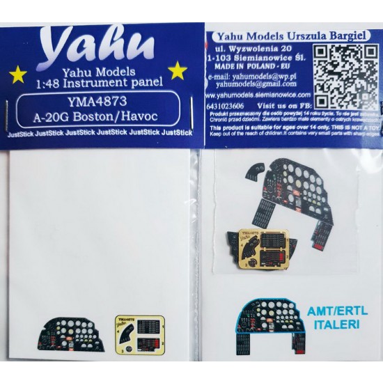 1/48 Douglas A-20G Boston/Havoc Instrument Panel for AMT/ERTL/Italeri kits 1/48 Douglas A-20G Boston/Havoc Instrument Panel for AMT/ERTL/Italeri kits