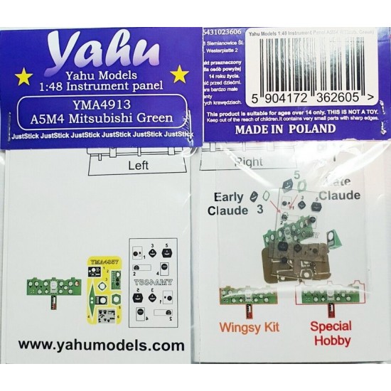 1/48 Mitsubishi A5M4 Claude Instrument Panel for Wingsy Kits 1/48 Mitsubishi A5M4 Claude Instrument Panel for Wingsy Kits