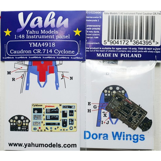 1/48 Caudron CR.714 Cyklone Instrument Panel for Dora Wings kits 1/48 Caudron CR.714 Cyklone Instrument Panel for Dora Wings kits