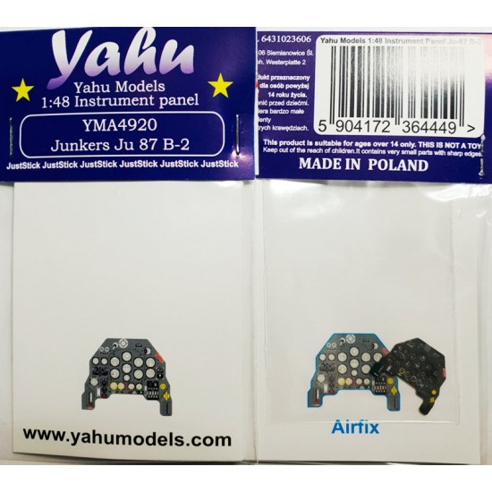1/48 Junkers Ju-87 B-1 Instrument Panel for Airfix kits 1/48 Junkers Ju-87 B-1 Instrument Panel for Airfix kits
