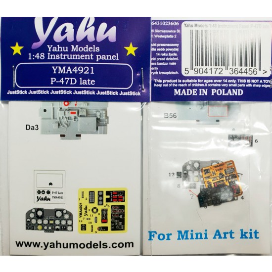 1/48 Republic P-47D Thunderbolt Late Instrument Panel for MiniArt kits 1/48 Republic P-47D Thunderbolt Late Instrument Panel for MiniArt kits