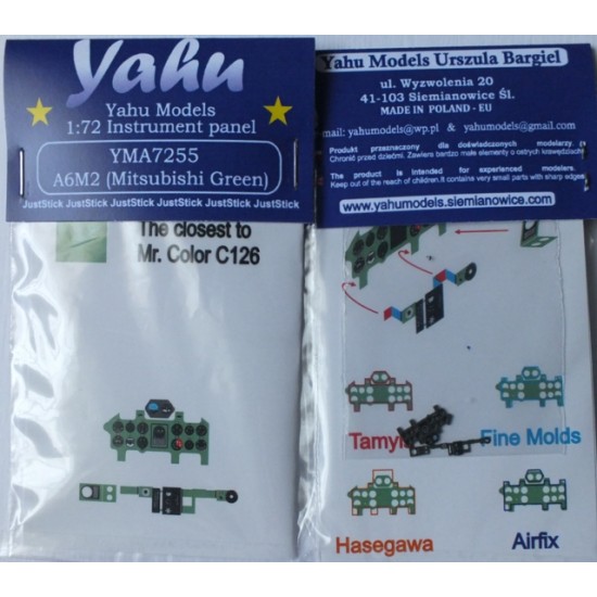 1/72 A6M2 Zero (Mitsubishi Green) Instrument Panel for Airfix/Hasegawa/Tamiya 1/72 A6M2 Zero (Mitsubishi Green) Instrument Panel for Airfix/Hasegawa/Tamiya