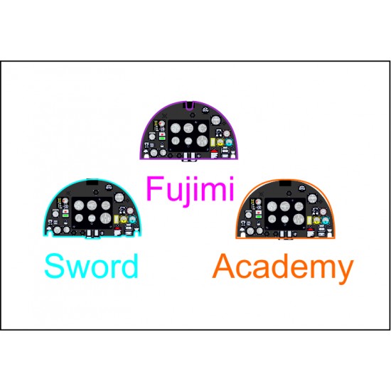 1/72 Supermarine Spitfire Mk.XIV Instrument Panel for Academy/Fujimi/Sword kit 1/72 Supermarine Spitfire Mk.XIV Instrument Panel for Academy/Fujimi/Sword kit