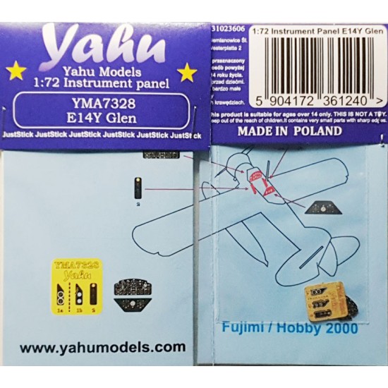 1/72 Yokosuka E14Y Glen Instrument Panel for Hasegawa/Hobby 2000 1/72 Yokosuka E14Y Glen Instrument Panel for Hasegawa/Hobby 2000