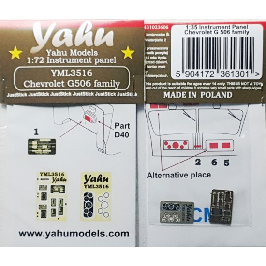 1/35 Chevrolet G506 Family / G7107 Instrument Panel for ICM kits 1/35 Chevrolet G506 Family / G7107 Instrument Panel for ICM kits