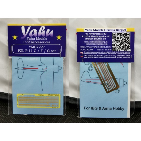 1/72 PZL P.11C/F/G Exterior Detail Set for IBG/Arma Hobby kits 1/72 PZL P.11C/F/G Exterior Detail Set for IBG/Arma Hobby kits