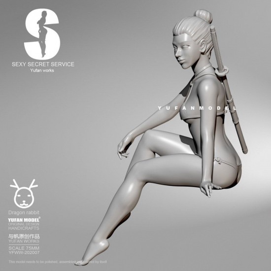 75mm Scale Sexy Secret Service Bikini Girl w/Katana #5 75mm Scale Sexy Secret Service Bikini Girl w/Katana #5