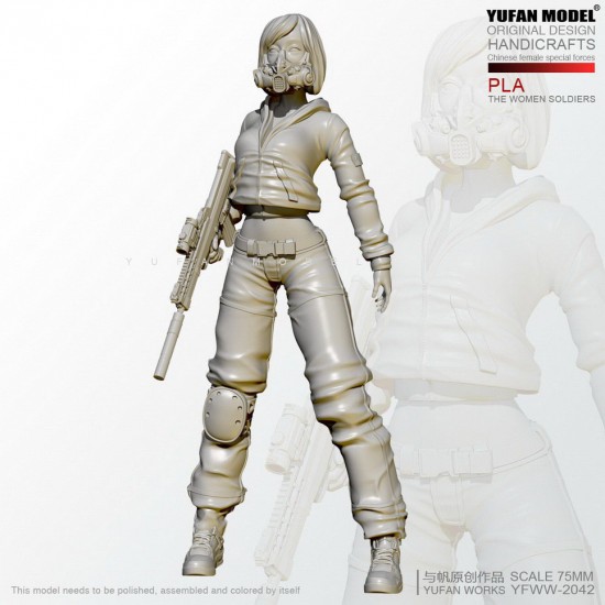 1/24 Female Soldier w/Gas Mask 1/24 Female Soldier w/Gas Mask