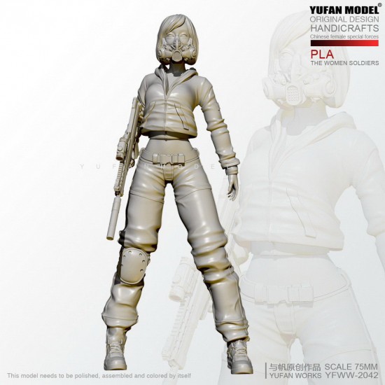 1/24 Female Soldier w/Gas Mask 1/24 Female Soldier w/Gas Mask