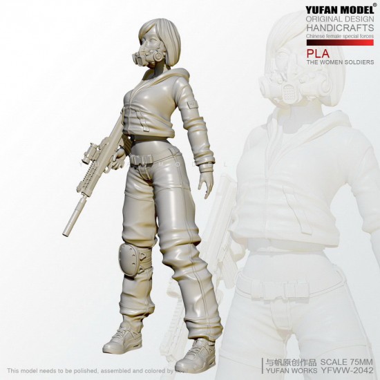 1/24 Female Soldier w/Gas Mask 1/24 Female Soldier w/Gas Mask