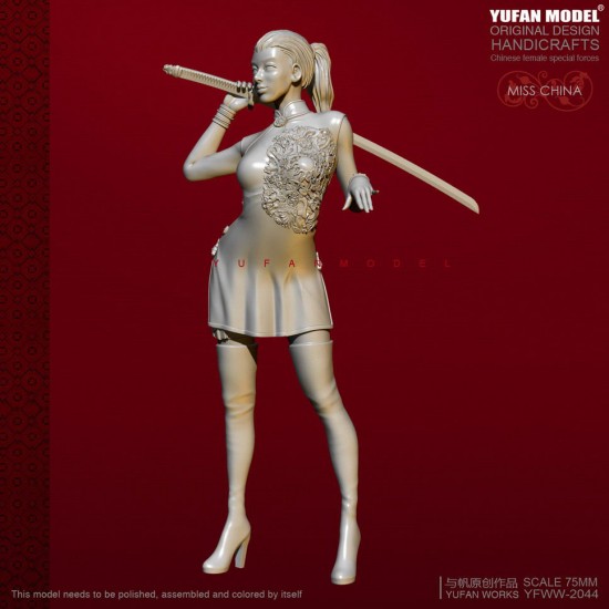 75mm Scale Miss China Cheongsam Girl w/Katana 75mm Scale Miss China Cheongsam Girl w/Katana