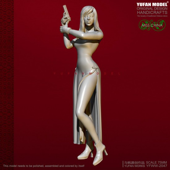75mm Scale Miss China Cheongsam Girl w/Pistol 75mm Scale Miss China Cheongsam Girl w/Pistol