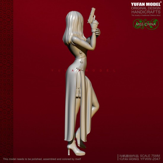 75mm Scale Miss China Cheongsam Girl w/Pistol 75mm Scale Miss China Cheongsam Girl w/Pistol
