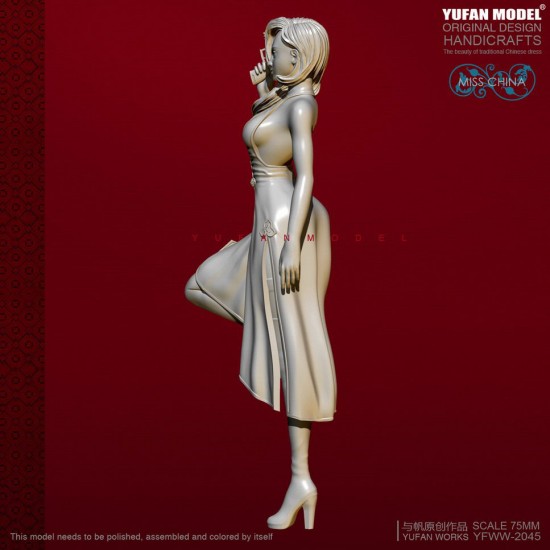 75mm Scale Miss China Cheongsam Girl w/Pistol 75mm Scale Miss China Cheongsam Girl w/Pistol