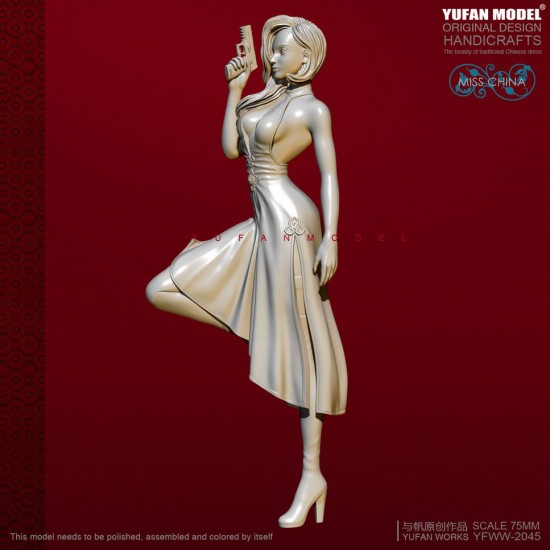 75mm Scale Miss China Cheongsam Girl w/Pistol 75mm Scale Miss China Cheongsam Girl w/Pistol