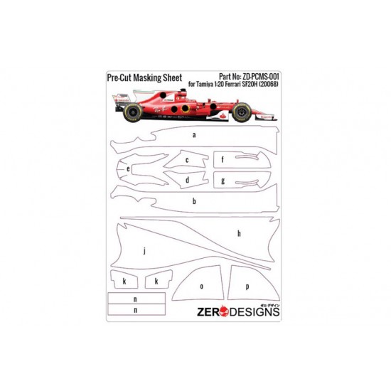 1/20 Scuderia Ferrari SF70H Pre-Cut Masking Sheet for Tamiya  kit #20068