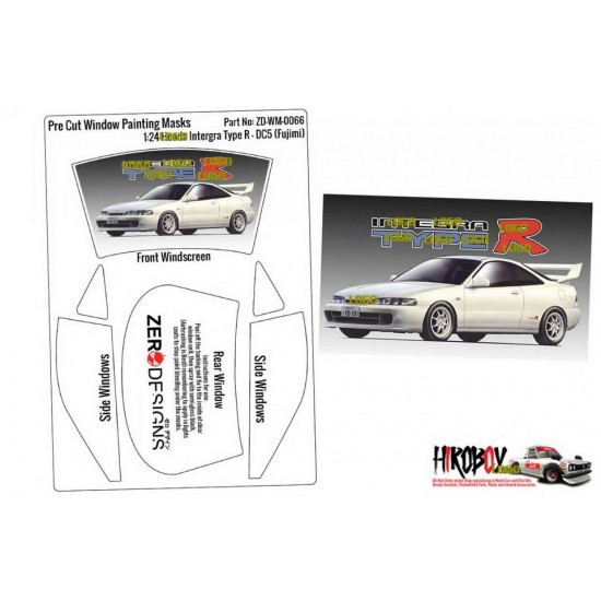 1/24 Honda Intergra Type R DC5 Window Painting Masks for Fujimi kits