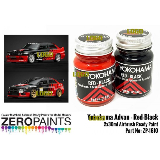 Yokohama Advan Sponsored - Red and Black Paint Set 2x30ml Yokohama Advan Sponsored - Red and Black Paint Set 2x30ml