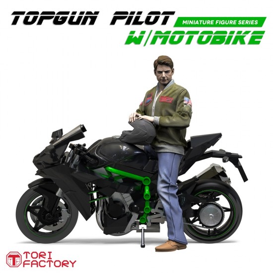 1/72 Top Gun: Pilot w/Motorbike (1 figure w/bike)