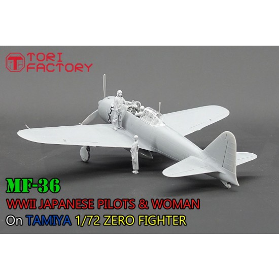 1/72 WWII Japanese Pilots & Woman (3 figures) 1/72 WWII Japanese Pilots & Woman (3 figures)