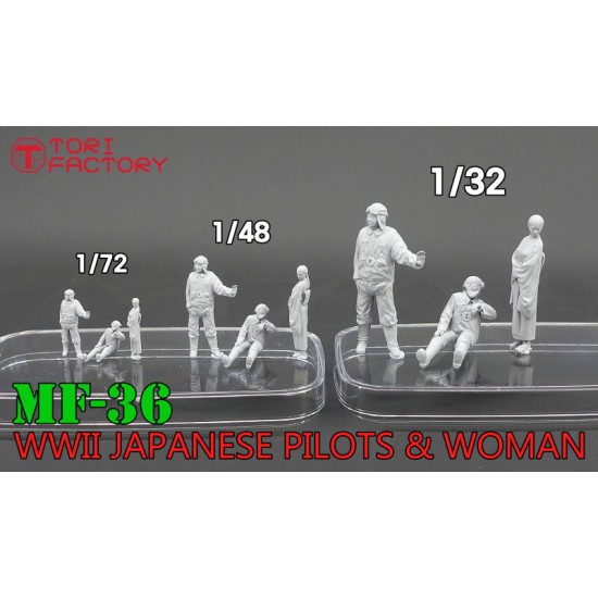 1/72 WWII Japanese Pilots & Woman (3 figures) 1/72 WWII Japanese Pilots & Woman (3 figures)