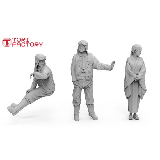 1/72 WWII Japanese Pilots & Woman (3 figures) 1/72 WWII Japanese Pilots & Woman (3 figures)