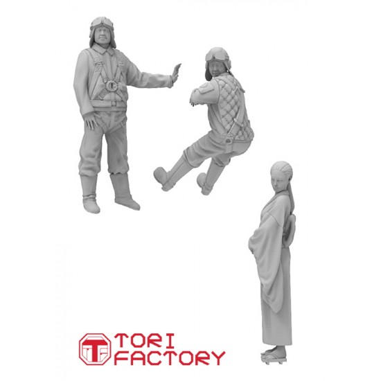 1/72 WWII Japanese Pilots & Woman (3 figures) 1/72 WWII Japanese Pilots & Woman (3 figures)