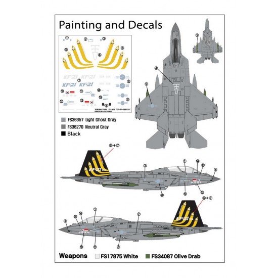 1/144 ROK AF KAI KF-21 Boramae Twin Seats Jet Fighter 1/144 ROK AF KAI KF-21 Boramae Twin Seats Jet Fighter