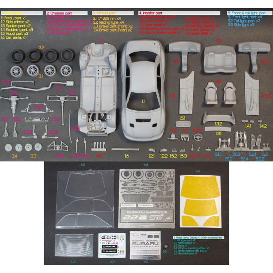 1/24 Subaru Impreza 22B STI Full Resin kit 1/24 Subaru Impreza 22B STI Full Resin kit