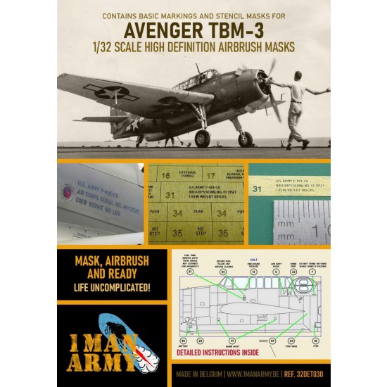 1/32 Grumman TBM 3 Avenger Airbrush Paint Masking for Trumpeter kits