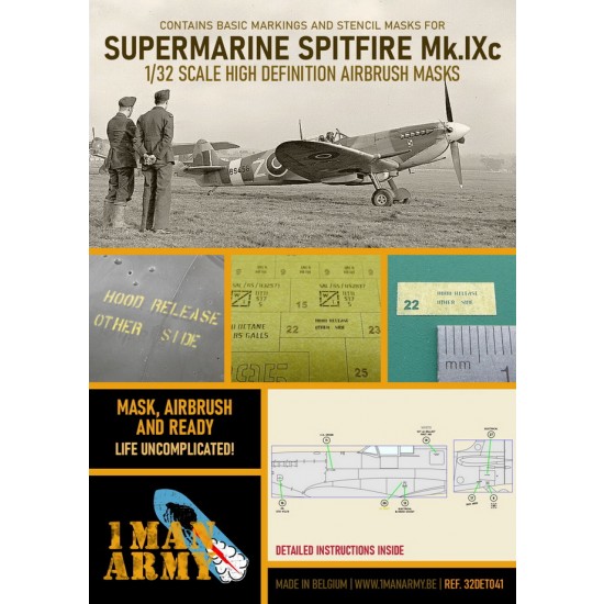 1/32 Supermarine Spitfire Mk.IXc Masking for Tamiya/Revell kits