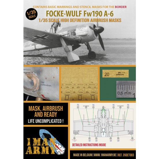 1/35 Focke-Wulf Fw190 A-6 Basic Markings and Stencil Masks for Border kit