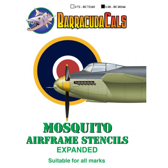1/48 de Havilland Mosquito Airframe Stencils - Expanded