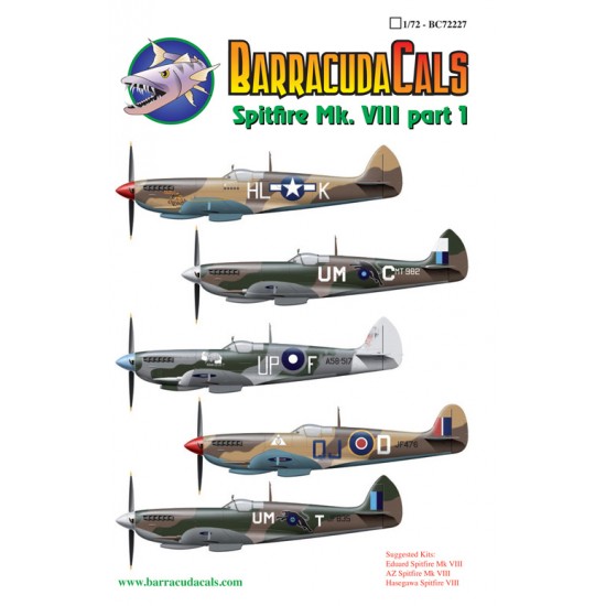 1/72 Supermarine Spitfire Mk.VIII Series Decals Part 1